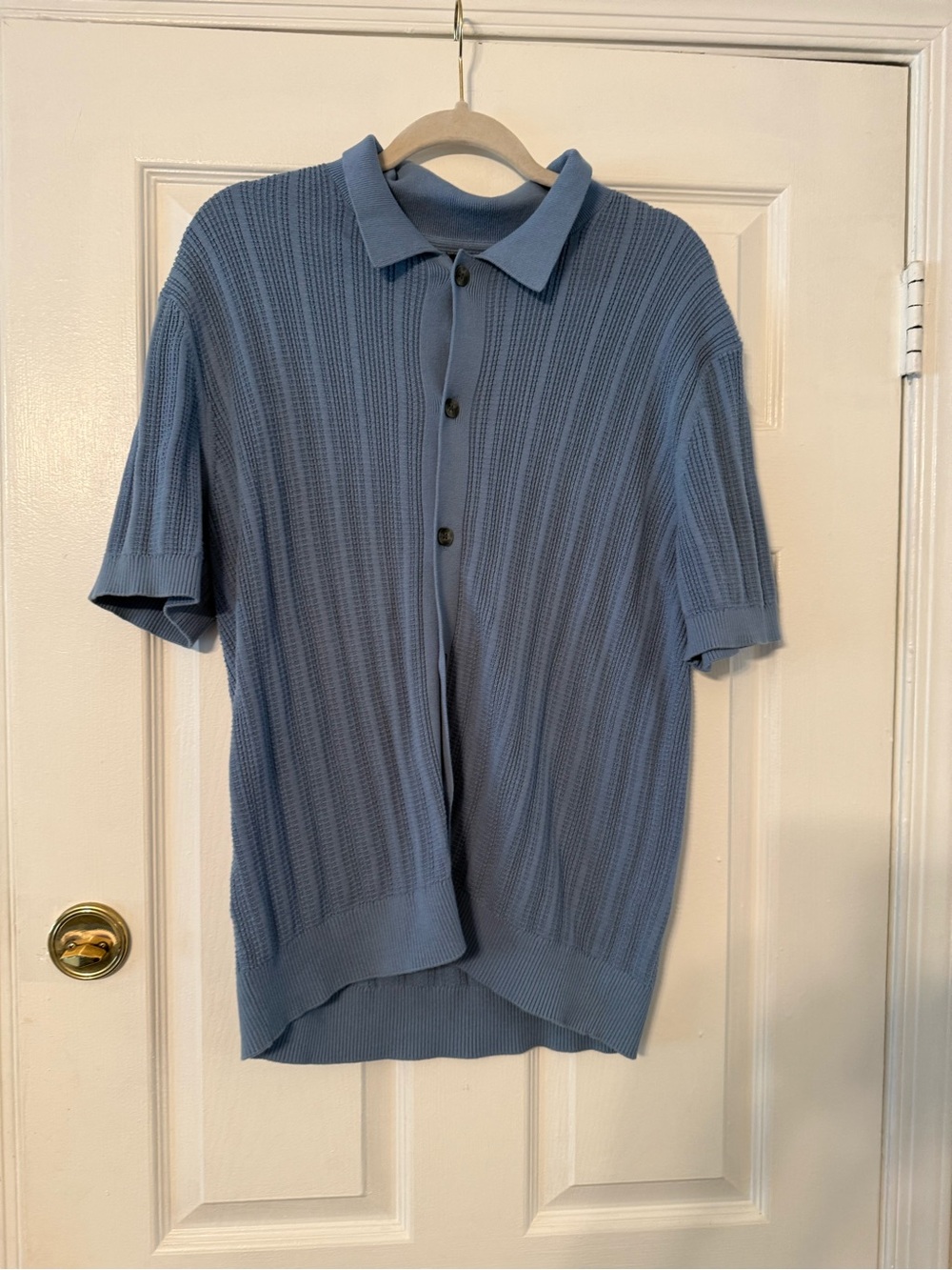 Banana Republic Light Blue Short-Sleeve Button Polo